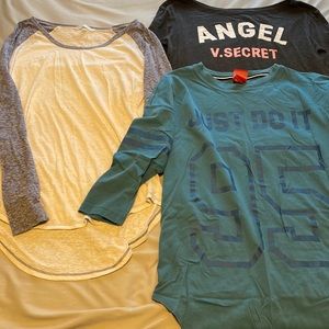 LOT of 3 long & 3/4 sleeve shirts (Nike & Victoria’s Secret)